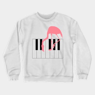 Funny Flamingo Piano Music Theme Crewneck Sweatshirt